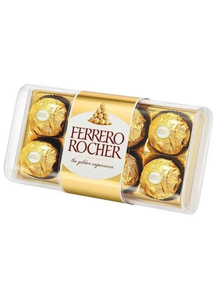 “Ferrero Rocher T8 Premium Hazelnut Milk Chocolate Gift Box – 8 Pieces”